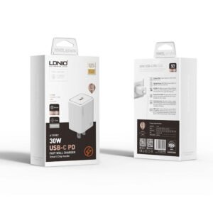 Cargador de Carga Rápida LDNIO A1508 30W USB-C sin Cable