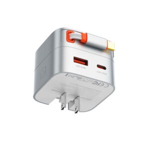 Cargador de Carga Rápida LDNIO Q10 GaN 65W con Cable Retráctil USB-C