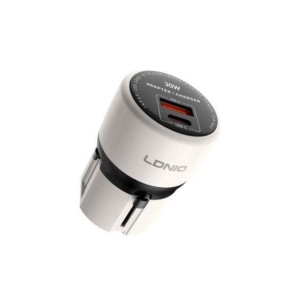 Cargador de Carga Súper Rápida LDNIO Q2319 30W USB-C + USB-A con Cable