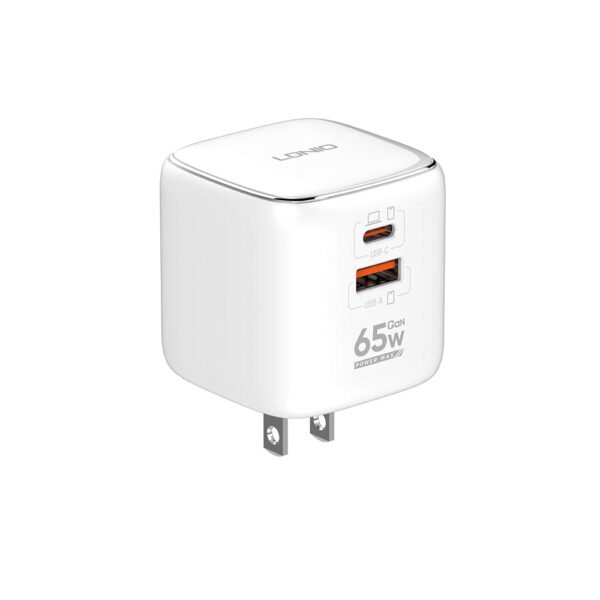 Cargador de Carga Rápida LDNIO Q2617 GaN 65W USB-C + USB-A con Cable