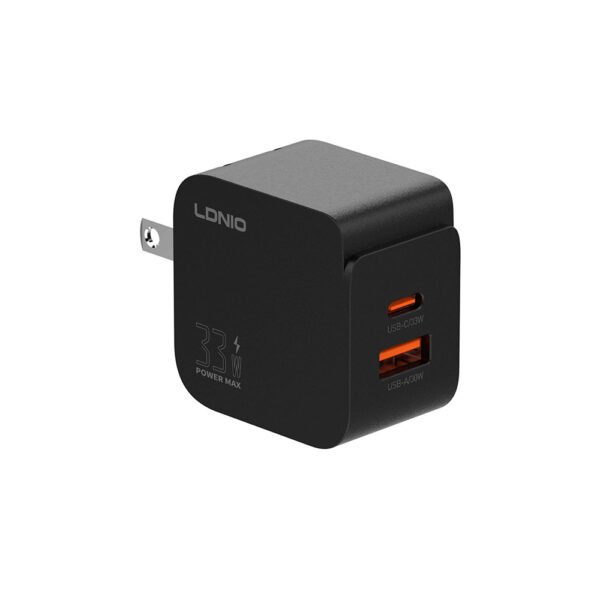 Cargador de Carga Súper Rápida LDNIO Q2 33W USB-C + USB-A con Cable