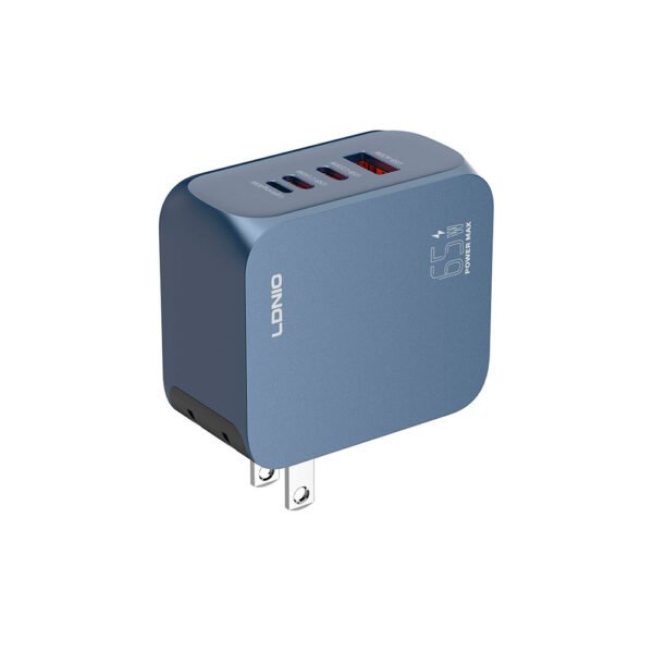 Cargador de Carga Súper Rápida LDNIO Q7 GaN 65W con 2 USB-C + USB-A y Cable Lightning